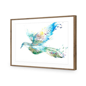 Dove Of Peace | Standard Acrylic | Flat Frame With Border | Natural