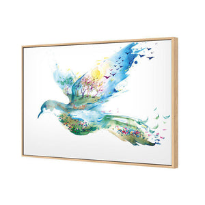 Dove Of Peace | Standard Canvas | Floating Frame | Oak