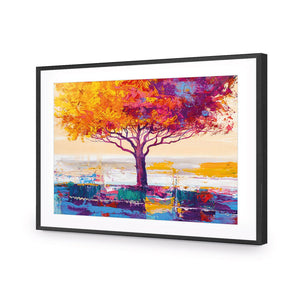 Dreamtime Tree | Standard Acrylic | Flat Frame With Border | Black