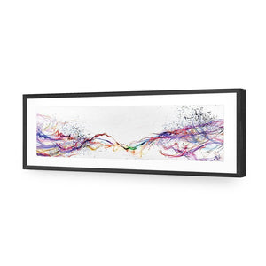 Electricity On Black, Inverted, Long | Standard Acrylic | Flat Frame With Border | Black