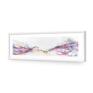 Electricity On Black, Inverted, Long | Standard Acrylic | Flat Frame With Border | White