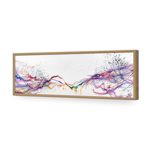 Electricity On Black, Inverted, Long | Standard Acrylic | Flat Frame No Border | Oak