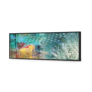 Feathered Dots | Standard Canvas | Floating Frame | Black