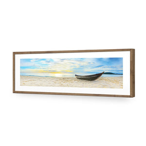 Finished Fishing, Long | Standard Acrylic | Flat Frame With Border | Natural