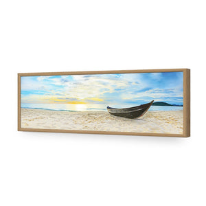 Finished Fishing, Long | Standard Acrylic | Flat Frame No Border | Oak