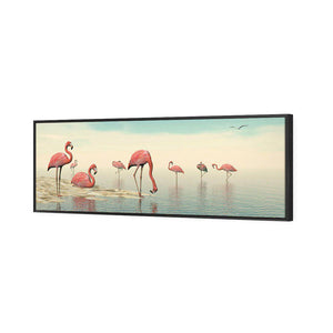Flamingo Chill | Standard Canvas | Floating Frame | Black