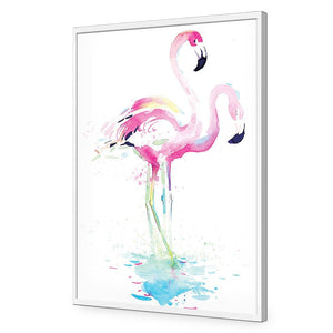Flirty Flamingos | Standard Acrylic | Flat Frame No Border | White