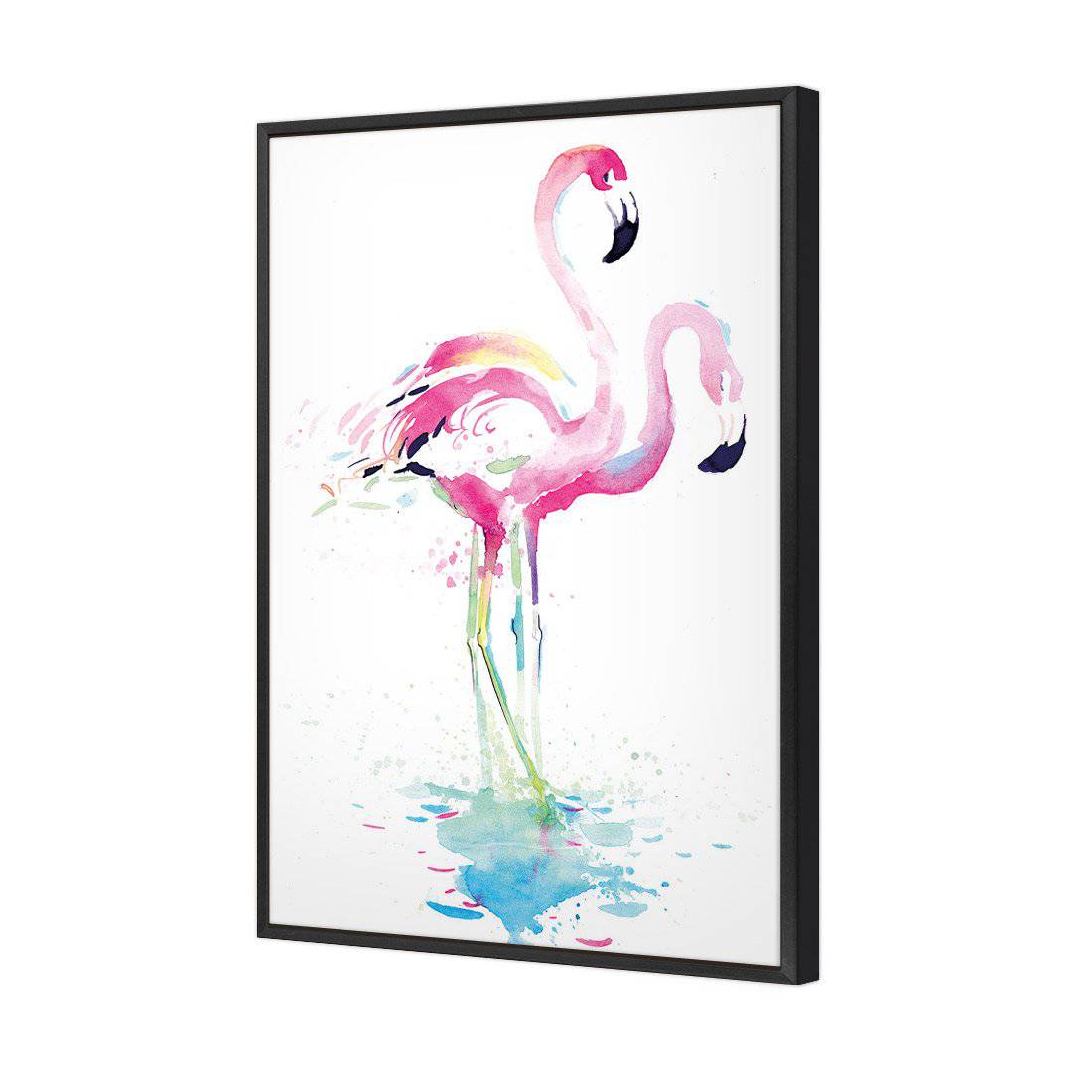Flirty Flamingos | Standard Canvas | Floating Frame | Black