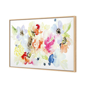 Floral Array | Classic Canvas | Floating Frame | Oak
