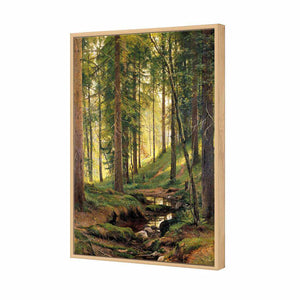 Forest Stream by Ivan Shishkin | Classic Canvas | Floating Frame | Oak