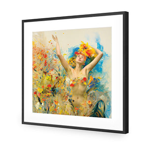 Frolic in the Flowers - Wall Art Designs - WB_100994_AS_Q CAF_AP - 030 - MAT_37x37_S - 2538 - BLK