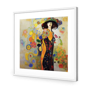 Full Bloom | Classic Acrylic | Flat Frame With Border | White