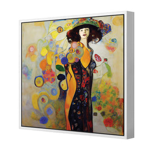 Full Bloom | Classic Canvas | Floating Frame | White