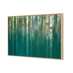 Ghostly Forest Reflections | Standard Canvas | Floating Frame | Oak