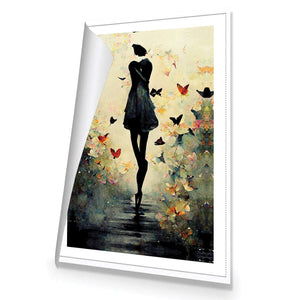 Girl with Butterflies I | Classic Canvas | No Frame | Rolled Canvas