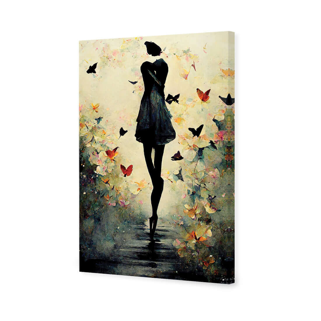 Girl with Butterflies I | Classic Canvas | No Frame | Stretched Canvas