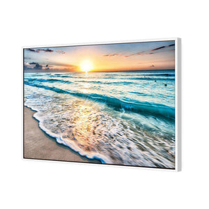 Glimmering Sunrise, Rectangle | Standard Canvas | Floating Frame | White