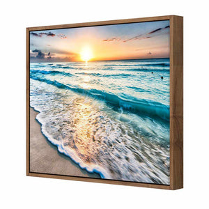 Glimmering Sunrise, Square | Standard Canvas | Floating Frame | Natural