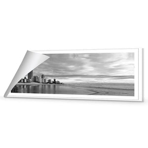 Gold Coast Panoramic, Black and White (long) | Classic Canvas | No Frame | Rolled Canvas