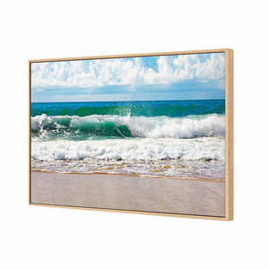 Green Wave, Rectangle | Standard Canvas | Floating Frame | Oak