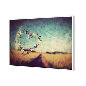 Heart Of Butterflies | Classic Canvas | Floating Frame | White