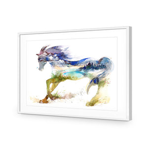 Horse Dreaming | Standard Acrylic | Flat Frame With Border | White