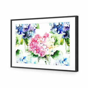 Hydrangeas | Standard Acrylic | Flat Frame With Border | Black