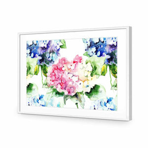 Hydrangeas | Standard Acrylic | Flat Frame With Border | White