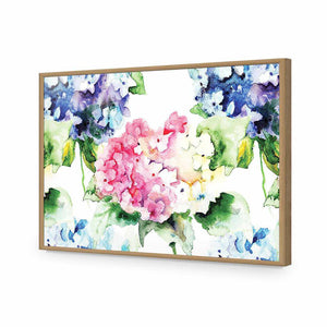 Hydrangeas | Standard Acrylic | Flat Frame No Border | Oak