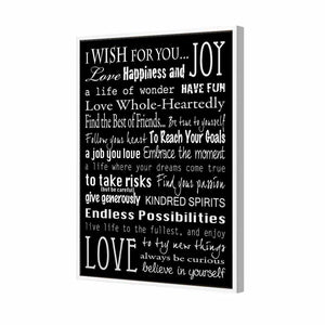 I Wish For You, B&W | Standard Canvas | Floating Frame | White