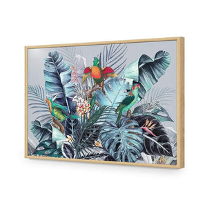 Jungle Exotica Blue I (Horizontal) | Classic Canvas | No Frame | Stretched Canvas