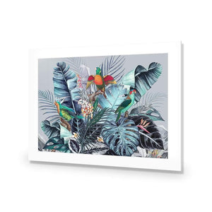 Jungle Exotica Blue I (Horizontal) | Classic Canvas | No Frame | Stretched Canvas
