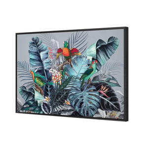 Jungle Exotica Blue I (Horizontal) | Classic Canvas | No Frame | Stretched Canvas