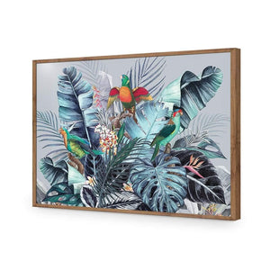 Jungle Exotica Blue I (Horizontal) | Classic Canvas | No Frame | Stretched Canvas