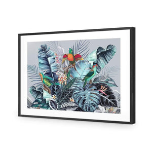 Jungle Exotica Blue I (Horizontal) | Classic Canvas | No Frame | Stretched Canvas