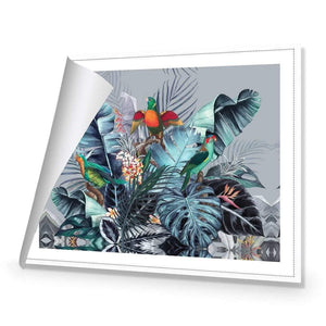 Jungle Exotica Blue I (Horizontal) | Classic Canvas | No Frame | Stretched Canvas