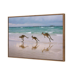 Kangaroos on Vacation | Classic Canvas | Floating Frame | Natural