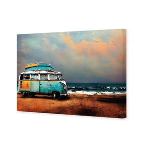 Kombi at the Beach | Classic Canvas | No Frame | Stretched Canvas