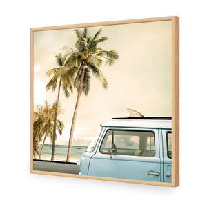 Kombi Vacation | Classic Acrylic | Flat Frame No Border | Oak