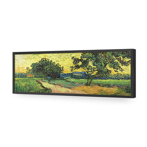 Landscape At Twilight by Van Gogh | Standard Acrylic | Flat Frame No Border | Black