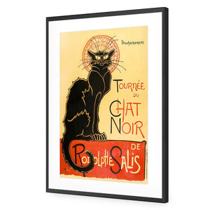 Le Chat Noir By Steinlen | Standard Acrylic | Flat Frame With Border | Black
