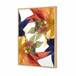 Leaf Kaleidoscope, Rectangle | Standard Canvas | Floating Frame | Oak