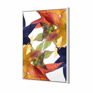 Leaf Kaleidoscope, Rectangle | Standard Canvas | Floating Frame | White
