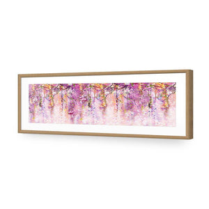 Lilac Dream, Long | Standard Acrylic | Flat Frame With Border | Oak