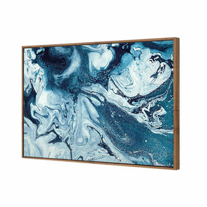 Liquified, Deep Blue | Classic Canvas | Floating Frame | Natural