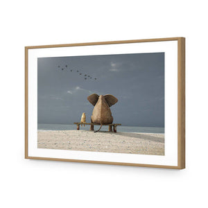 Little And Large | Standard Acrylic | Flat Frame With Border | Oak