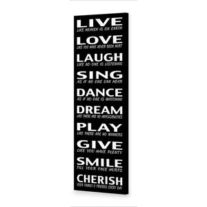 Live To Cherish, B&W | Standard Canvas | No Frame | Stretched Canvas