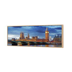 London River Reflections | Standard Canvas | Floating Frame | Oak