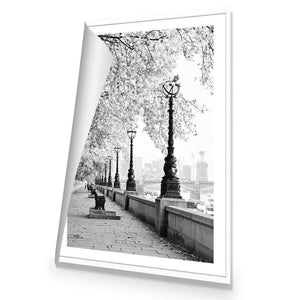London Riverwalk, B&W Rectangle | Standard Canvas | No Frame | Rolled Canvas