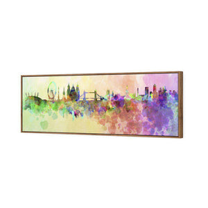 London Skyline Watercolour | Standard Canvas | Floating Frame | Natural